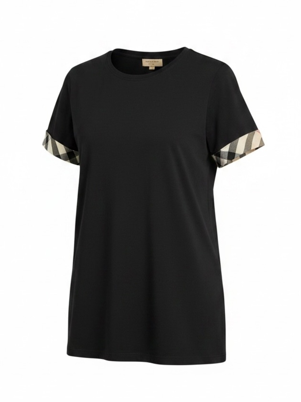 Burberry Black Top with Patterned Sleeves